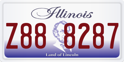 IL license plate Z888287
