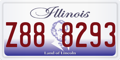 IL license plate Z888293