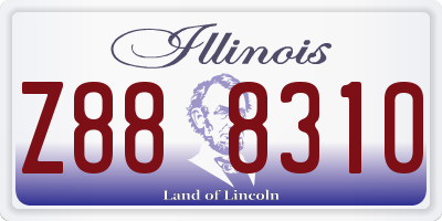 IL license plate Z888310