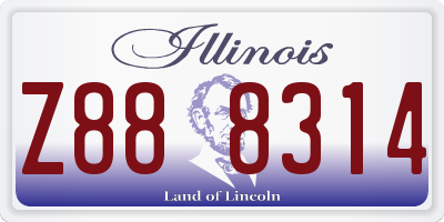 IL license plate Z888314