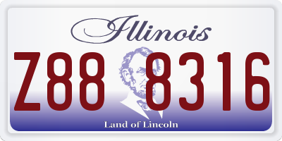 IL license plate Z888316