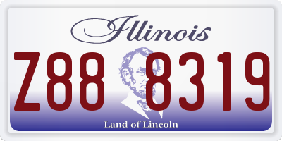 IL license plate Z888319
