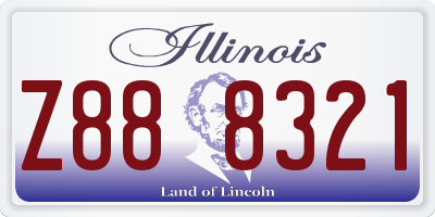 IL license plate Z888321