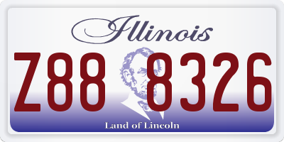 IL license plate Z888326