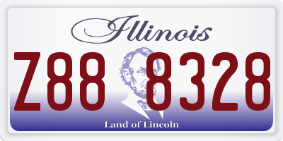 IL license plate Z888328