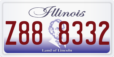 IL license plate Z888332