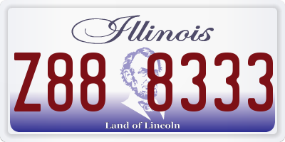 IL license plate Z888333