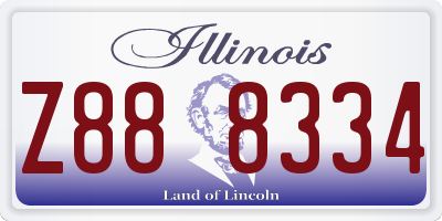 IL license plate Z888334