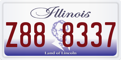 IL license plate Z888337