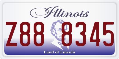 IL license plate Z888345