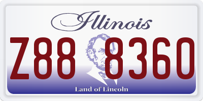 IL license plate Z888360