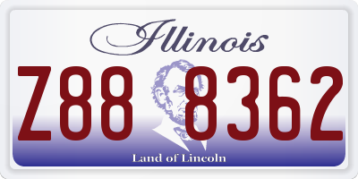 IL license plate Z888362