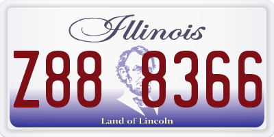 IL license plate Z888366