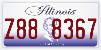 IL license plate Z888367