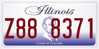 IL license plate Z888371
