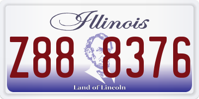 IL license plate Z888376