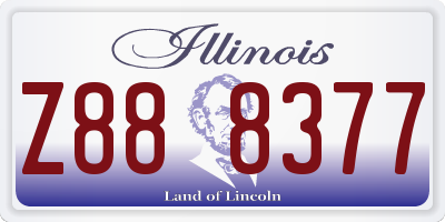IL license plate Z888377