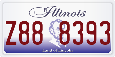 IL license plate Z888393