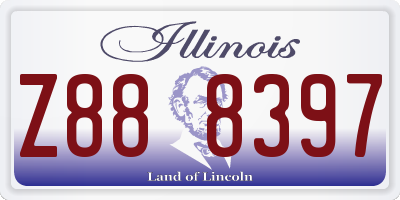 IL license plate Z888397