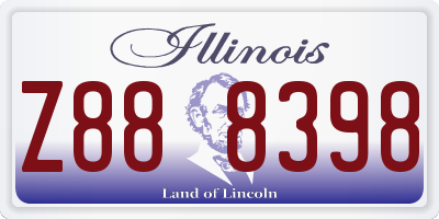 IL license plate Z888398