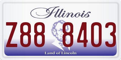 IL license plate Z888403