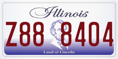 IL license plate Z888404