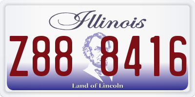 IL license plate Z888416