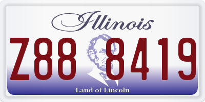 IL license plate Z888419