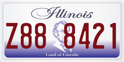 IL license plate Z888421