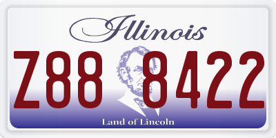 IL license plate Z888422