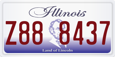 IL license plate Z888437