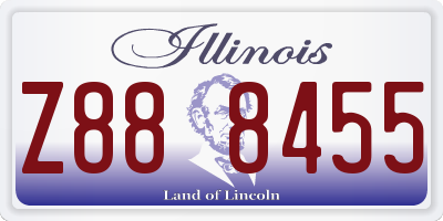 IL license plate Z888455