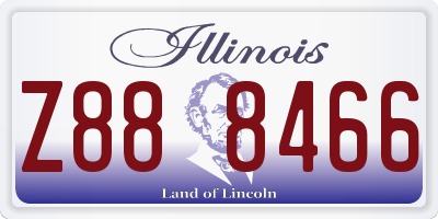 IL license plate Z888466