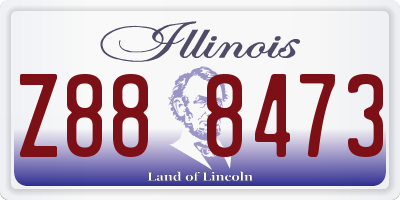 IL license plate Z888473