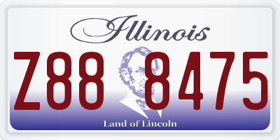 IL license plate Z888475