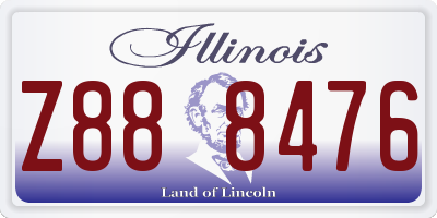 IL license plate Z888476