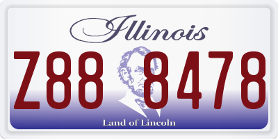 IL license plate Z888478