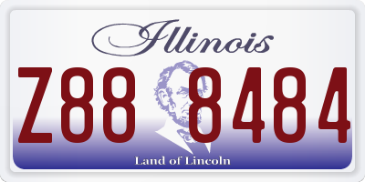 IL license plate Z888484