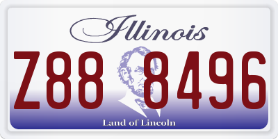 IL license plate Z888496