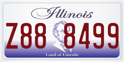 IL license plate Z888499