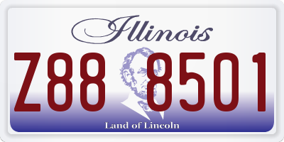 IL license plate Z888501