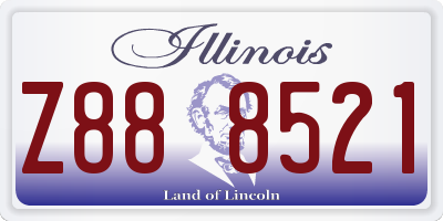 IL license plate Z888521