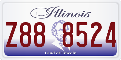 IL license plate Z888524