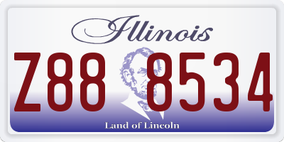 IL license plate Z888534