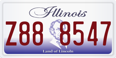 IL license plate Z888547