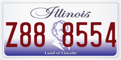 IL license plate Z888554