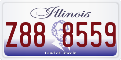 IL license plate Z888559