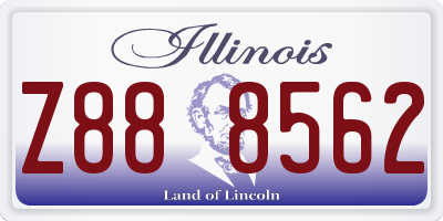 IL license plate Z888562