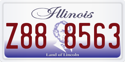 IL license plate Z888563
