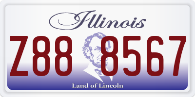 IL license plate Z888567